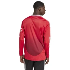 adidas Manchester United Home Long Sleeve Shirt 2024 2025 Adults in Red