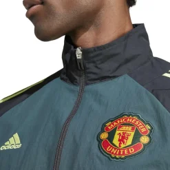 adidas Manchester United Woven Track Top in black green