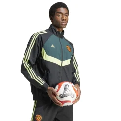adidas Manchester United Woven Track Top in black green