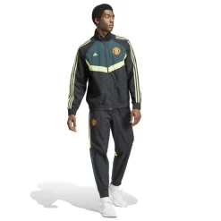 adidas Manchester United Woven Track Top in black green