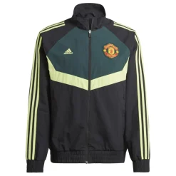 adidas Manchester United Woven Track Top in black green