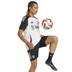 adidas Manchester United Training Shirt 2024 2025 Adults in Beige