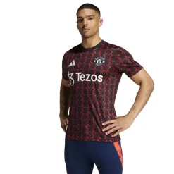 adidas Manchester United Pre Match Shirt 2024 2025 Adults in Black