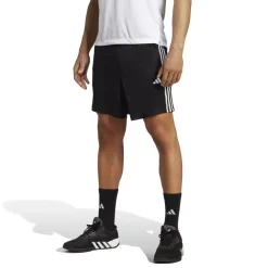 adidas Mens 3 Stripe Essentials Pique Training Shorts in Black