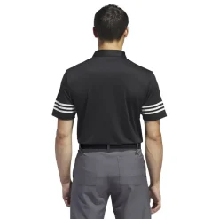 adidas Mens 3 Stripe Polo Shirt in Black