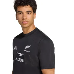 adidas Mens All Blacks Supporter T-Shirt in Black