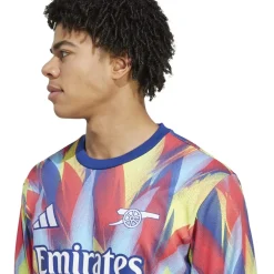 adidas Mens Arsenal Long Sleeve Pre Match Shirt 2025 2026 in Blue