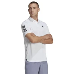 adidas Mens Club 3 Stripe Polo Shirt in White
