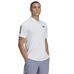 adidas Mens Club 3 Stripe Polo Shirt in White