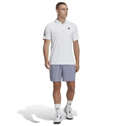 adidas Mens Club 3 Stripe Polo Shirt in White