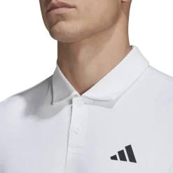 adidas Mens Club 3 Stripe Polo Shirt in White