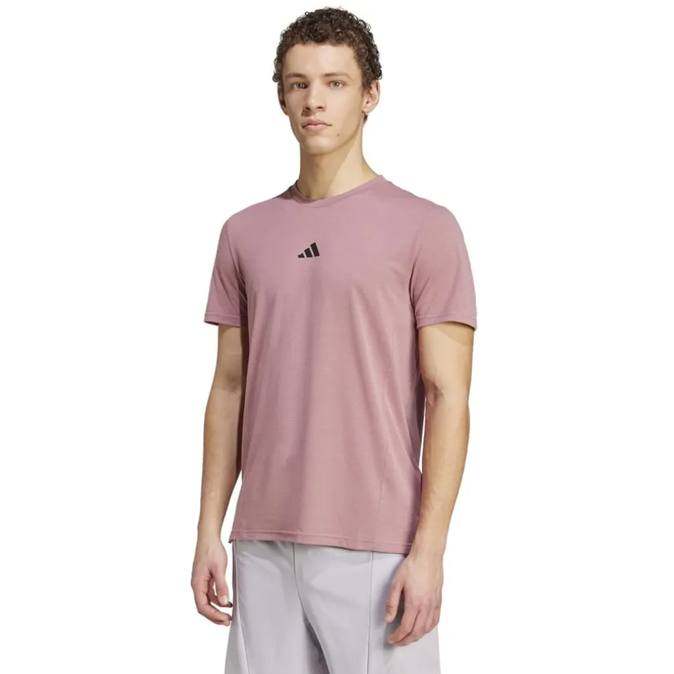 adidas Mens D4t Tee Gym Top in Pink