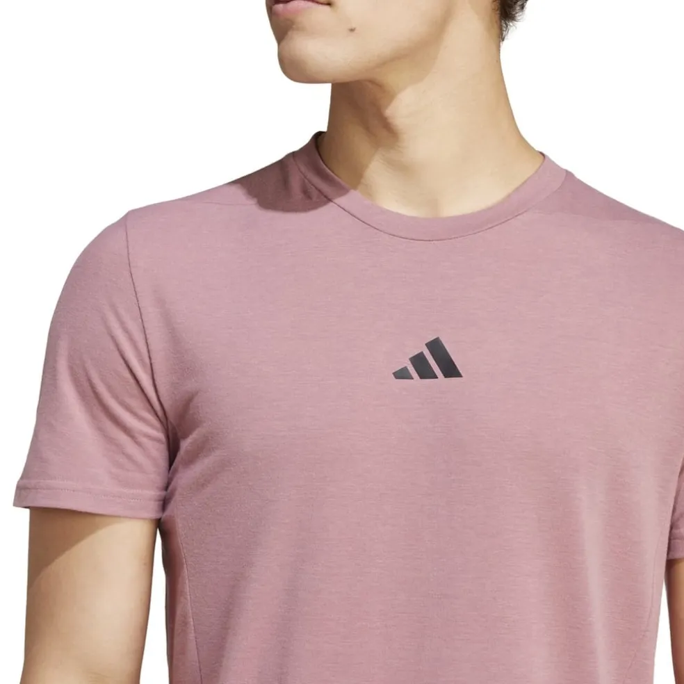 adidas Mens D4t Tee Gym Top in Pink