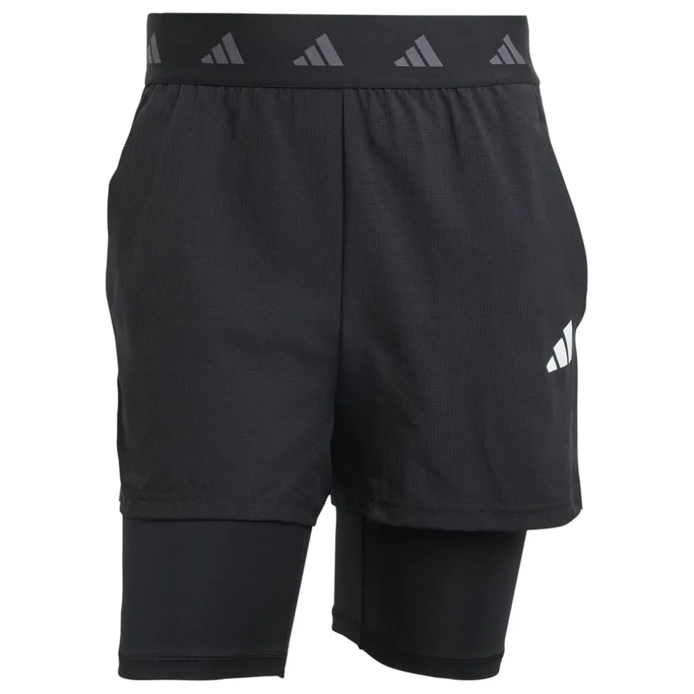 adidas Mens Gym+ 2 In 1 Shorts in Black