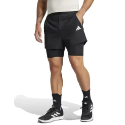 adidas Mens Gym+ 2 In 1 Shorts in Black