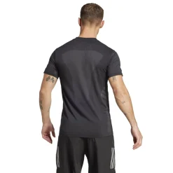 adidas Mens Gym+ Seamless Tee in Black