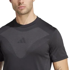 adidas Mens Gym+ Seamless Tee in Black