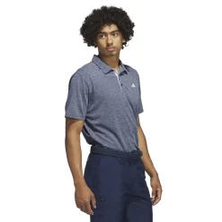 adidas Mens Heather Polo Shirt in Blue