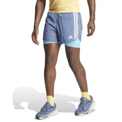 adidas Mens Otr E 3s 2in1 S Running Shorts in Blue