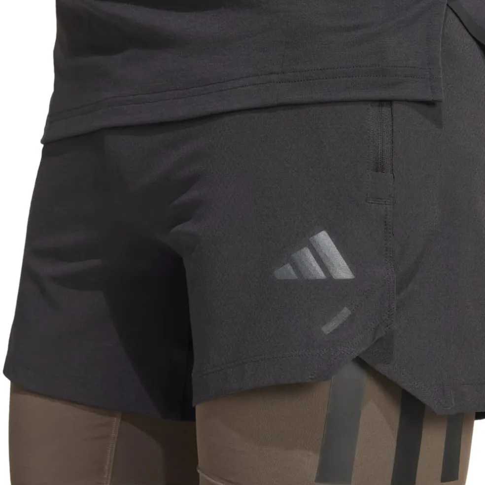 adidas Mens Power 2in1 Gym Shorts in Black