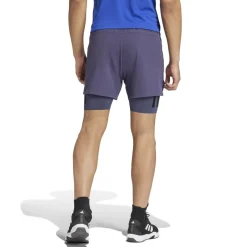 adidas Mens Power Workout Two In One Shorts in Blue