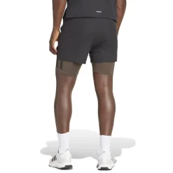 adidas Mens Power Workout Two In One Shorts in Black