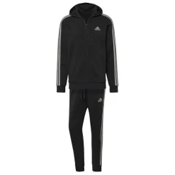 adidas Mens 3s Fleece Tracksuit in Black