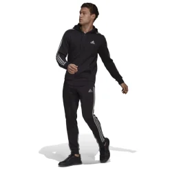 adidas Mens 3s Fleece Tracksuit in Black