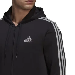 adidas Mens 3s Fleece Tracksuit in Black