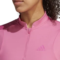 adidas Mock Neck Slim Fit T-Shirt in Pink