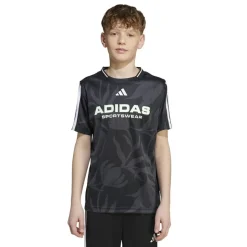 adidas Of Tiro Allover Print T-Shirt Juniors in Black
