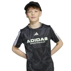 adidas Of Tiro Allover Print T-Shirt Juniors in Black