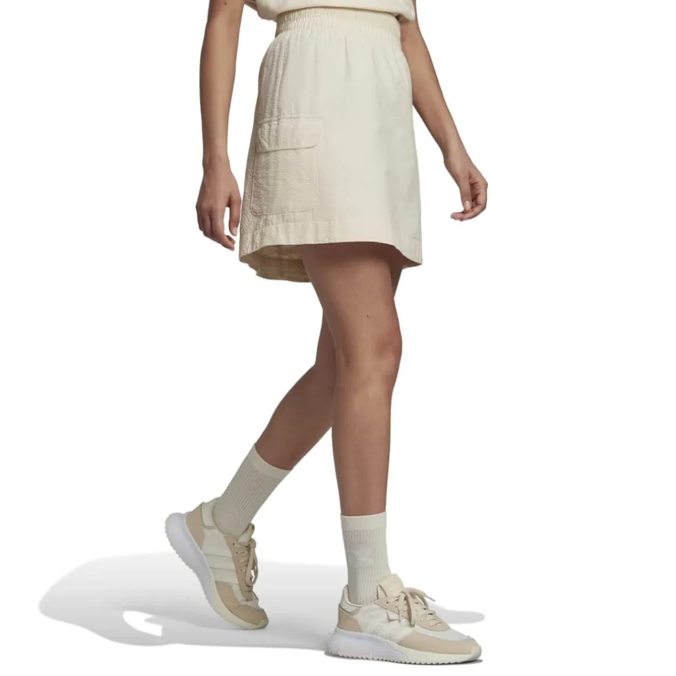 adidas Originals Adicolor Classics Poplin Skirt in Off White