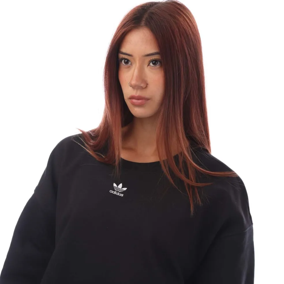 adidas Originals Adicolor Essentials Crew Sweatshirt (Plus Size) in Black
