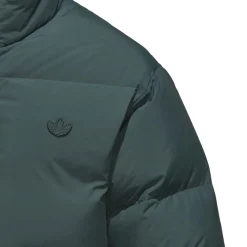 adidas Originals Collared Neck Relaxed Fit Down Jacket in Green