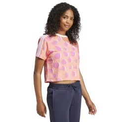adidas Originals Cropped Crew Neck Regular Fit T-Shirt in Pink
