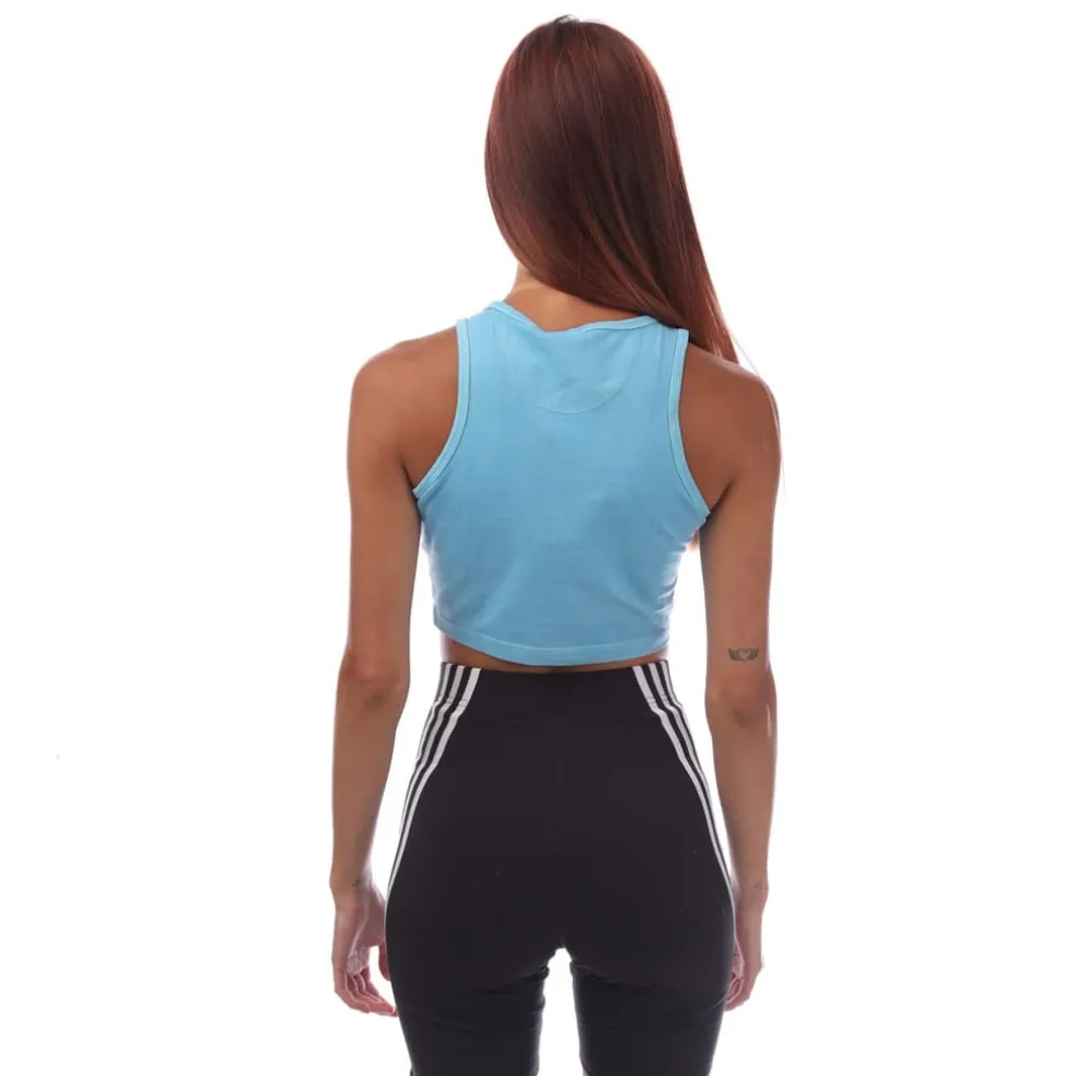 adidas Originals Essentials+ Crop Tank Top in Blue