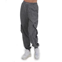 adidas Originals Gingham Track Pants in White Black