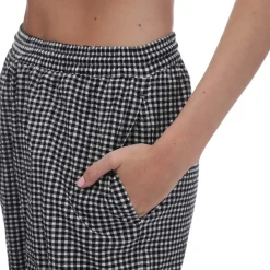 adidas Originals Gingham Track Pants in White Black