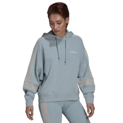 adidas Originals Hooded Oversize Fit Long Sleeve Jacket in Blue