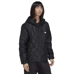 adidas Originals Hooded Regular Fit Down Jacket in Black
