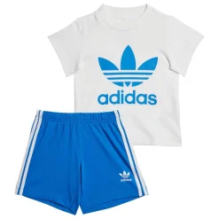 adidas Originals Infants Adicolor Trefoil Shorts & T-Shirt Set in Blue