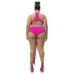 adidas Originals Ivy Park Front Tie One-Piece Swimsuit in Pink