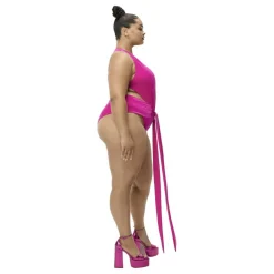 adidas Originals Ivy Park Front Tie One-Piece Swimsuit in Pink