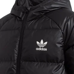adidas Originals Juniors Adicolor Elongated Down Jacket in Black-White
