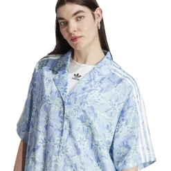 adidas Originals Relaxed Fit Resort Shirt in Blue