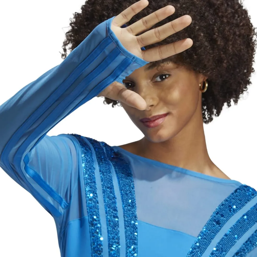 adidas Originals Santiago Slim Fit Scoop Neck Bodysuit in Blue