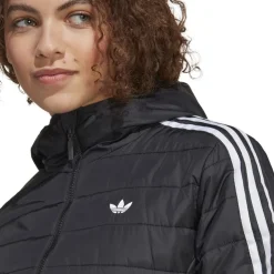 adidas Originals Slim Hooded Puffer Jacket in Black
