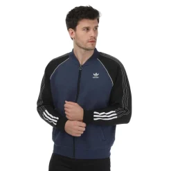 adidas Originals Superstar Fleece Track Top in Navy