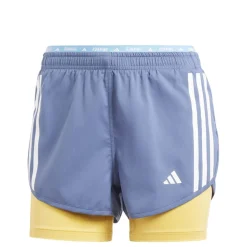adidas Own the Run 3-Stripes 2-in-1 Shorts in Blue